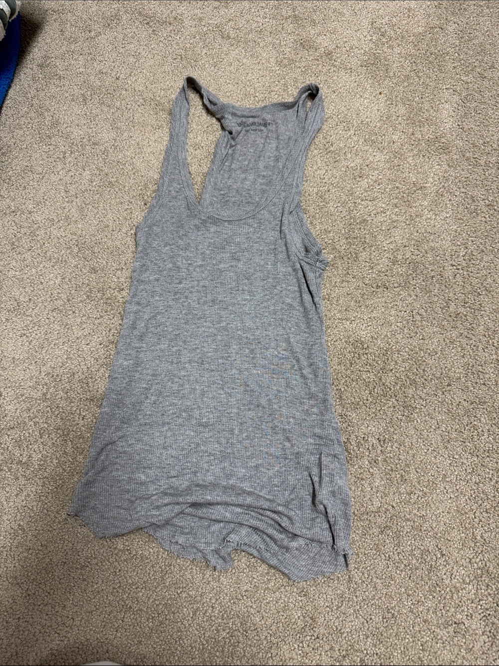 Zadig & Voltaire Gray Ribbed Racerback Tank